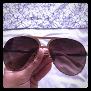 Michael Kors Rose Gold Aviator Sunglasses